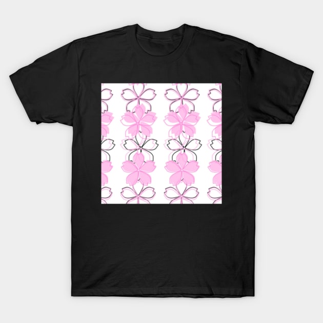 Cherry Blossom Pattern T-Shirt by Musiclovingmk